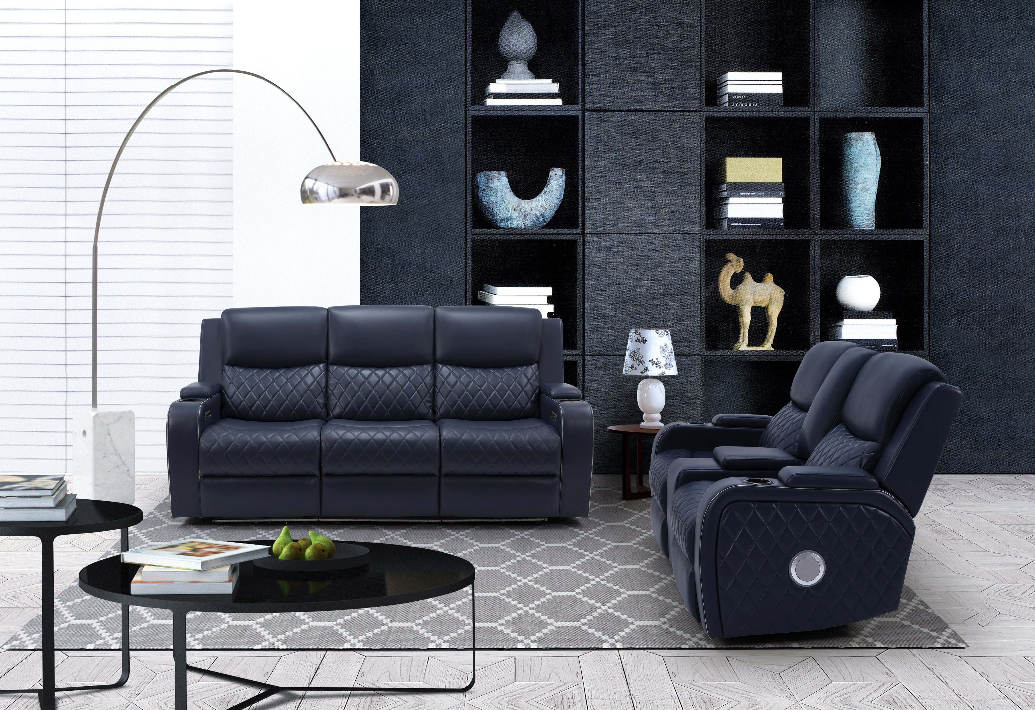 UM2883 NAVY BLUE POWER RECLINER